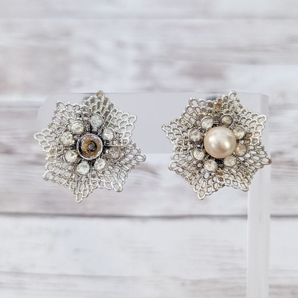 Vintage Clip On Earrings Large Statement Earrings for Repair